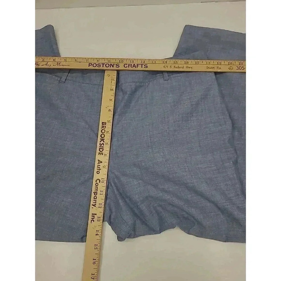 Talbots Perfect Skimmer Pants Women's 14 Blue Flat Front Capri - Picture 3 of 6